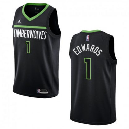 Minnesota Minnesota Timberwolves #1 Anthony Edwards Black Men's 2022-23 NBA Nike Statement Edition Jersey