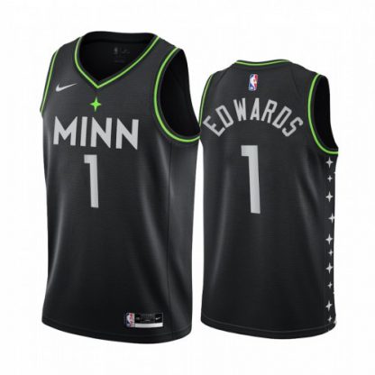 Nike Minnesota Timberwolves #1 Anthony Edwards Black Women's NBA Swingman 2020-21 City Edition Jersey