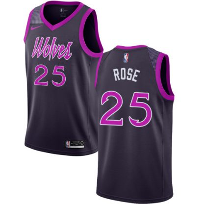 Nike Minnesota Timberwolves #25 Derrick Rose Purple NBA Swingman City Edition 2018/19 Jersey