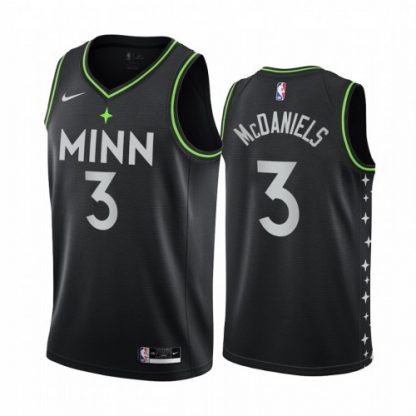 Nike Minnesota Timberwolves #3 Jaden McDaniels Black NBA Swingman 2020-21 City Edition Jersey