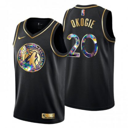 Minnesota Minnesota Timberwolves #20 Josh Okogie Men's Golden Edition Diamond Logo 2021/22 Swingman Jersey - Black