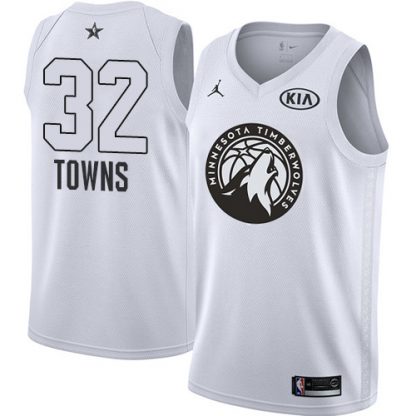 Nike Minnesota Timberwolves #32 Karl-Anthony Towns White Youth NBA Jordan Swingman 2018 All-Star Game Jersey
