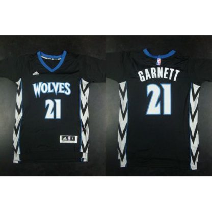 Minnesota Timberwolves #21 Kevin Garnett Black Alternate Stitched NBA Jersey