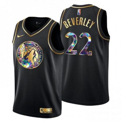 Minnesota Minnesota Timberwolves #22 Patrick Beverley Men's Golden Edition Diamond Logo 2021/22 Swingman Jersey - Black
