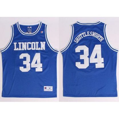 Lincoln He Got Game #34 Jesus Shuttlesworth Blue Stitched Basketball Jersey