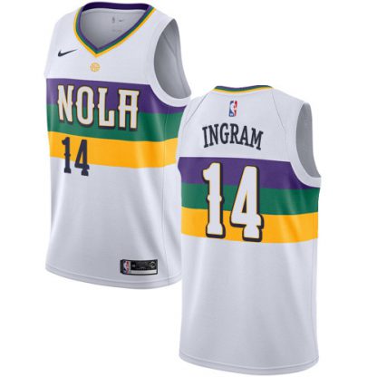 Nike New Orleans Pelicans #14 Brandon Ingram White NBA Swingman City Edition 2018/19 Jersey