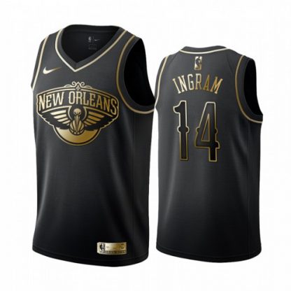 Nike New Orleans Pelicans #14 Brandon Ingram Men's Black Golden Edition Swingman NBA Jersey