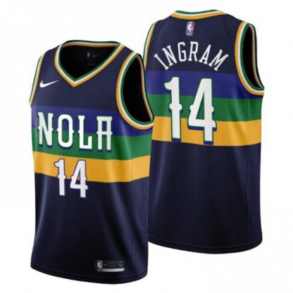 Nike New Orleans Pelicans #14 Brandon Ingram Men's 2022-23 City Edition NBA Jersey - Cherry Blossom Navy
