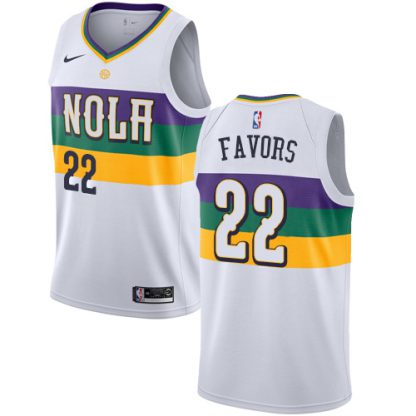 Nike New Orleans Pelicans #22 Derrick Favors White NBA Swingman City Edition 2018/19 Jersey