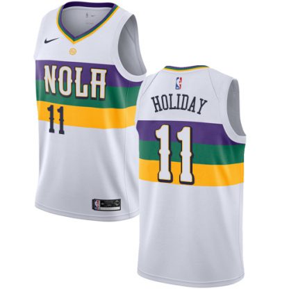 Nike New Orleans Pelicans #11 Jrue Holiday White NBA Swingman City Edition 2018/19 Jersey