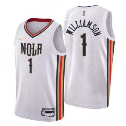 New Orleans New Orleans Pelicans #1 Zion Williamson Men's Nike White 2021/22 Swingman NBA Jersey - City Edition