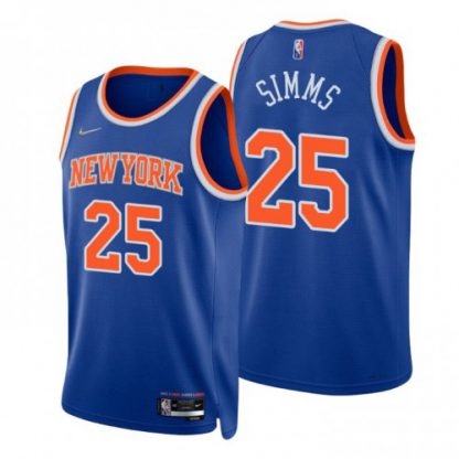 Nike New York Knicks #25 Aamir Simms Blue Men's 2021-22 NBA 75th Anniversary Diamond Swingman Jersey - Icon Edition