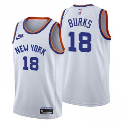 New York New York Knicks #18 Alec Burks Men's Nike Releases Classic Edition NBA 75th Anniversary Jersey White