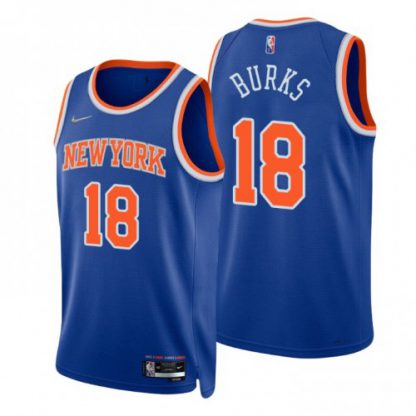 Nike New York Knicks #18 Alec Burks Blue Men's 2021-22 NBA 75th Anniversary Diamond Swingman Jersey - Icon Edition