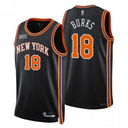 New York New York Knicks #18 Alec Burks Men's Nike Black 2021/22 Swingman NBA Jersey - City Edition