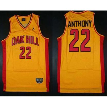 New York Knicks #22 Carmelo Anthony Gold Oak Hill Academy High School Stitched NBA Jersey