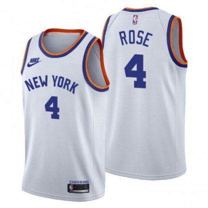 New York New York Knicks #4 Derrick Rose Women's Nike Releases Classic Edition NBA 75th Anniversary Jersey White