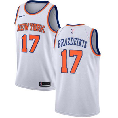 Nike New York Knicks #17 Ignas Brazdeikis White NBA Swingman Association Edition Jersey