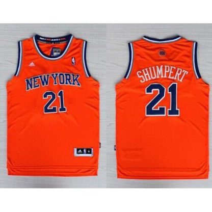 Revolution 30 New York Knicks #21 Iman Shumpert Orange Alternate Stitched NBA Jersey