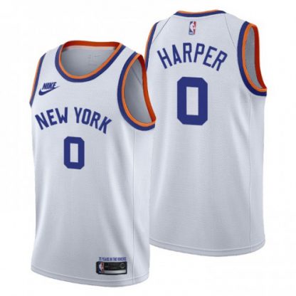 New York New York Knicks #0 Jared Harper Women's Nike Releases Classic Edition NBA 75th Anniversary Jersey White
