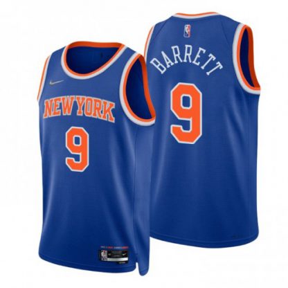 Nike New York Knicks #9 R.J.Barrett Blue Men's 2021-22 NBA 75th Anniversary Diamond Swingman Jersey - Icon Edition