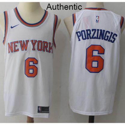 Nike New York Knicks #6 Kristaps Porzingis White NBA Authentic Association Edition Jersey