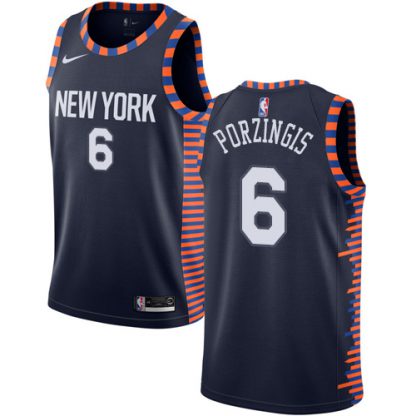 Nike New York Knicks #6 Kristaps Porzingis Navy NBA Swingman City Edition 2018/19 Jersey
