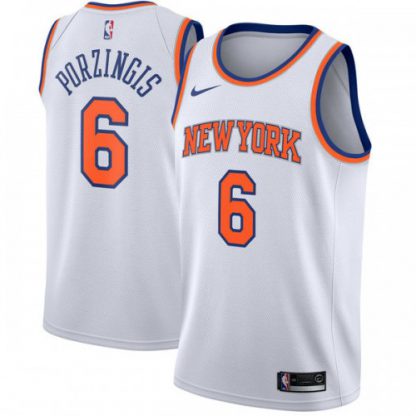 Nike New York Knicks #6 Kristaps Porzingis White NBA Swingman Association Edition Jersey