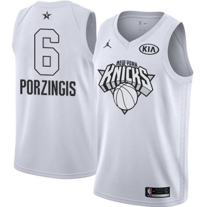 Nike New York Knicks #6 Kristaps Porzingis White Youth NBA Jordan Swingman 2018 All-Star Game Jersey
