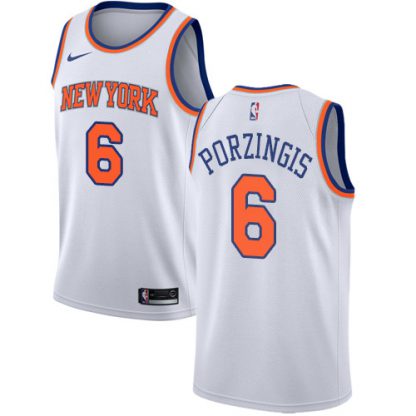 Nike New York Knicks #6 Kristaps Porzingis White Women's NBA Swingman Association Edition Jersey