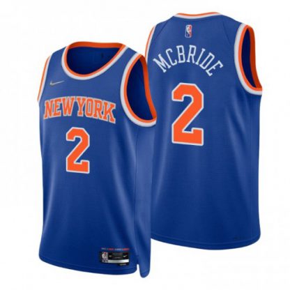 Nike New York Knicks #2 Miles Mcbride Blue Men's 2021-22 NBA 75th Anniversary Diamond Swingman Jersey - Icon Edition