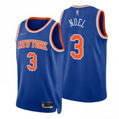 Nike New York Knicks #3 Nerlens Noel Blue Men's 2021-22 NBA 75th Anniversary Diamond Swingman Jersey - Icon Edition