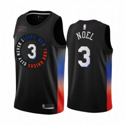 Nike New York Knicks #3 Nerlens Noel Black Youth NBA Swingman 2020-21 City Edition Jersey
