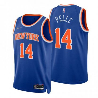 Nike New York Knicks #14 Norvel Pelle Blue Men's 2021-22 NBA 75th Anniversary Diamond Swingman Jersey - Icon Edition