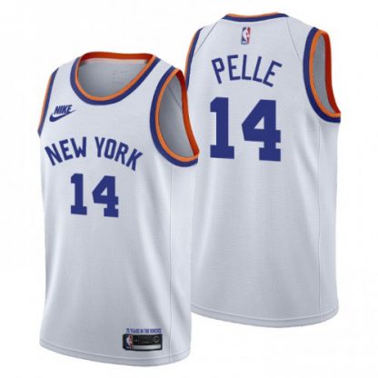 New York New York Knicks #14 Norvel Pelle Women's Nike Releases Classic Edition NBA 75th Anniversary Jersey White