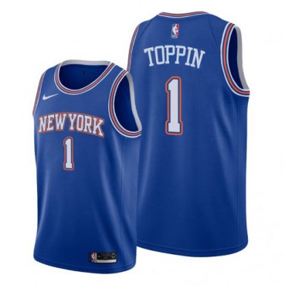 Nike New York Knicks #1 Obi Toppin Navy 2019-20 Statement Edition Women's NBA Jersey