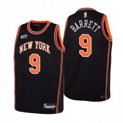 New York New York Knicks #9 R.J. Barrett Youth Nike Black 2021/22 Swingman Jersey - City Edition