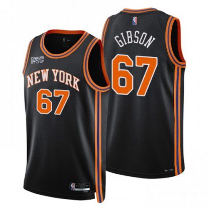 New York New York Knicks #67 Taj Gibson Men's Nike Black 2021/22 Swingman NBA Jersey - City Edition