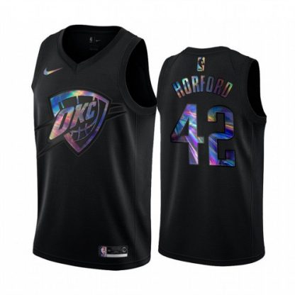 Nike Oklahoma City Thunder #42 Al Horford Men's Iridescent Holographic Collection NBA Jersey - Black
