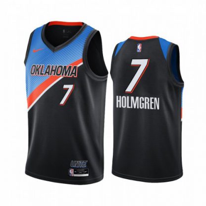 Nike Oklahoma City Thunder #7 Chet Holmgren Black NBA Swingman 2020-21 City Edition Jersey