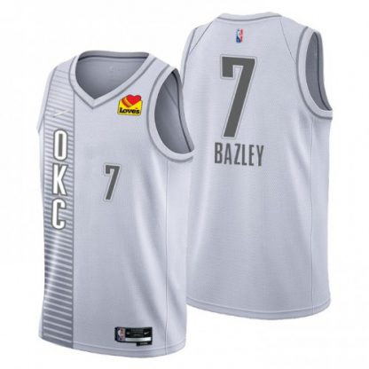 Oklahoma City Oklahoma City Thunder #7 Darius Bazley Men's Nike Gray 2021/22 Swingman NBA Jersey - City Edition