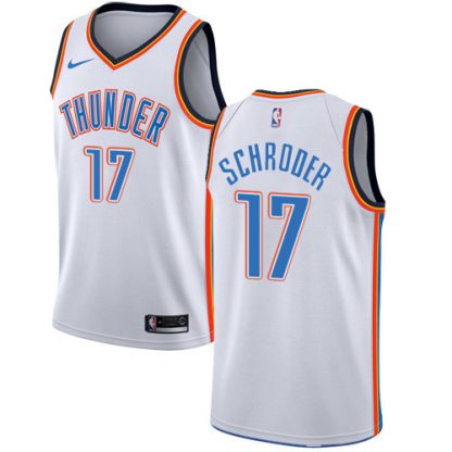 Nike Oklahoma City Thunder #17 Dennis Schroder White NBA Swingman Association Edition Jersey