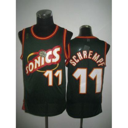 Oklahoma City Thunder #11 Detlef Schrempf Green SuperSonics Throwback Stitched NBA Jersey