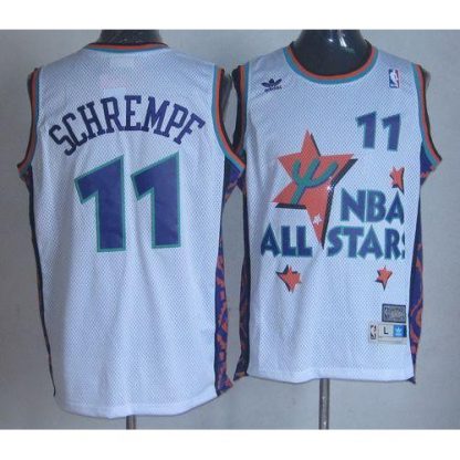 Oklahoma City Thunder #11 Detlef Schrempf White 1995 All-Star Throwback Stitched NBA Jersey