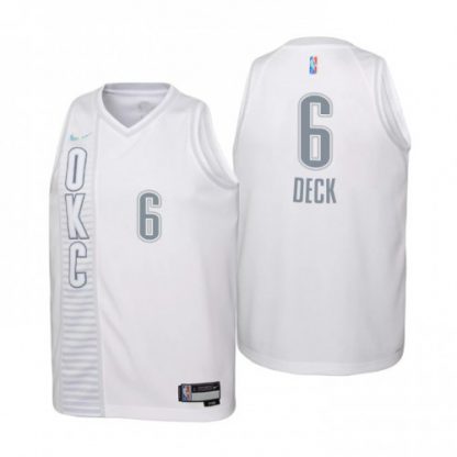 Oklahoma City Oklahoma City Thunder #6 Gabriel Deck Youth Nike White 2021/22 Swingman Jersey - City Edition