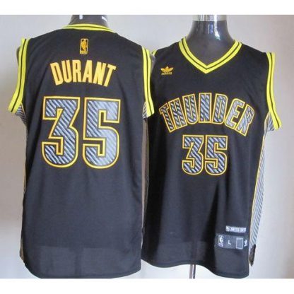 Oklahoma City Thunder #35 Kevin Durant Black Electricity Fashion Stitched NBA Jersey