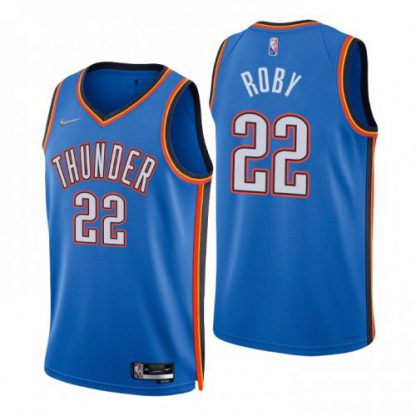 Nike Oklahoma City Thunder #22 Lsaiah Roby Blue Men's 2021-22 NBA 75th Anniversary Diamond Swingman Jersey - Icon Edition