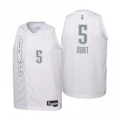 Oklahoma City Oklahoma City Thunder #5 Luguentz Dort Youth Nike White 2021/22 Swingman Jersey - City Edition
