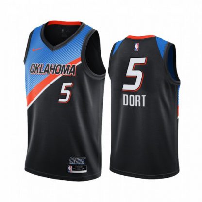 Nike Oklahoma City Thunder #5 Luguentz Dort Black Women's NBA Swingman 2020-21 City Edition Jersey