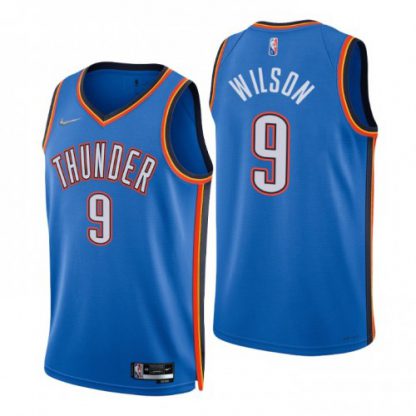 Nike Oklahoma City Thunder #9 D.J.Wilson Blue Men's 2021-22 NBA 75th Anniversary Diamond Swingman Jersey - Icon Edition